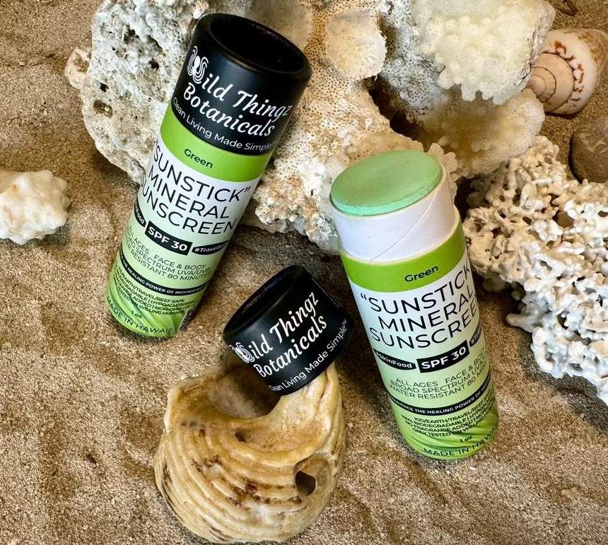 Wild Thingz Botanicals All Mineral Reef Safe SPF30 Sunscreen Sunsticks in Green IMG_2434