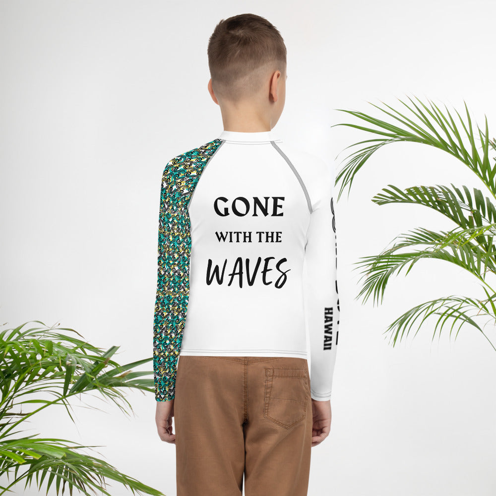 "Gone with the Waves" Youth Rash Guard